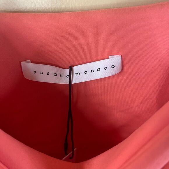 NWT Revolve Susana Monaco Size XL Tank Dress Peach Blush Ruched Slit Maxi Length - Picture 5 of 8
